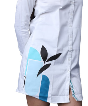 Wave Stitch Shirt Dress