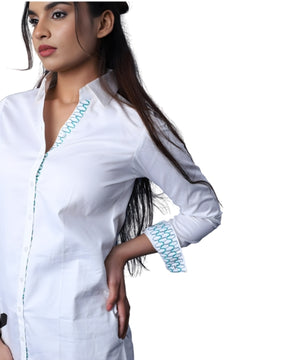 Wave Stitch Shirt Dress