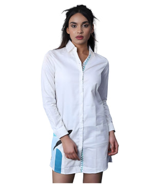 Wave Stitch Shirt Dress