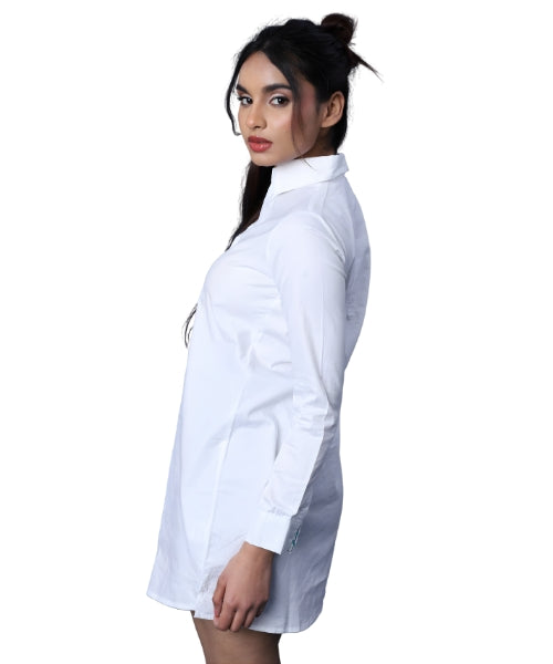 Aqua Geometry Shirt Dress