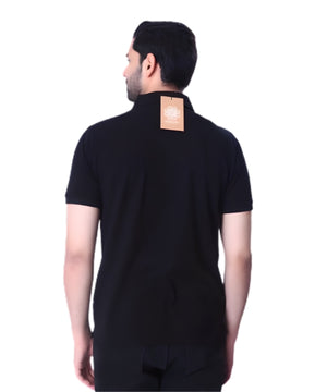 Shoulder Pattern Polo Black