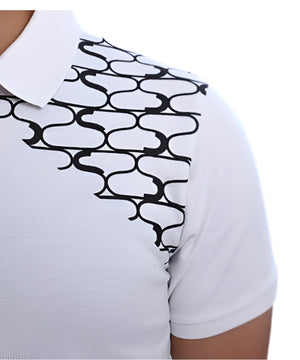 Shoulder Pattern Polo White